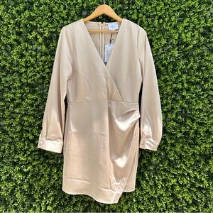 NWT | J.O.A. Satin wrap mini dress